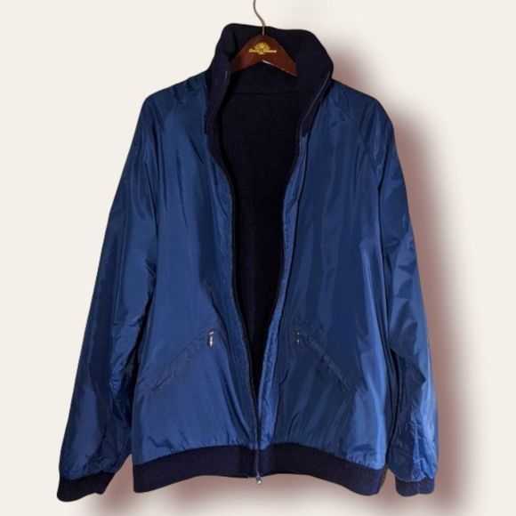 *SOLD*Vintage Reversible Wool Sweater Nylon Wind Breaker TM Athletics XL - Picture 3 of 13